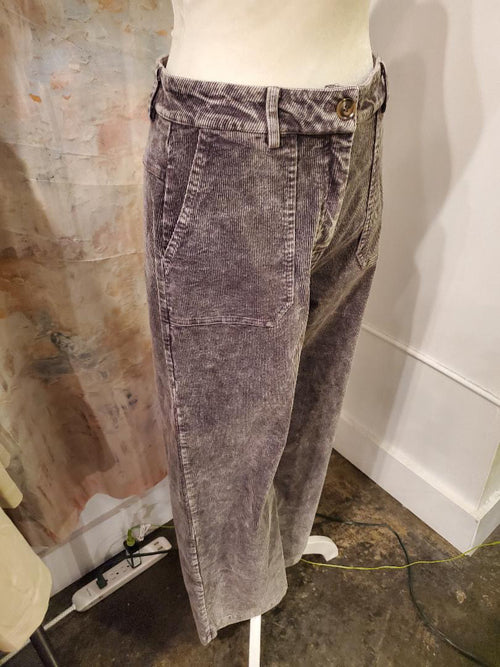 Vintage Wash Cord Flat Front Pant
