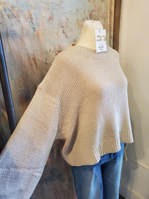 Balloon Sleeve Sweater Top_