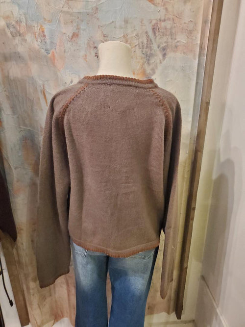 Stitch Border Detail Cardigan Sweater Top