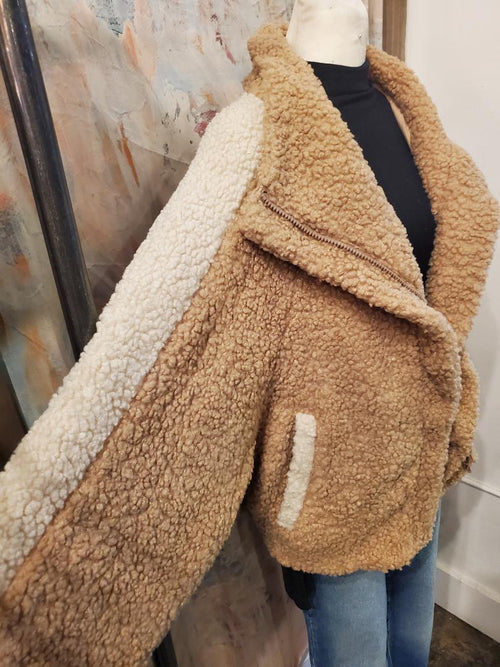 Color Block Sherpa Jacket