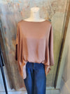 Washed Poly Silk Boat Neck Top_