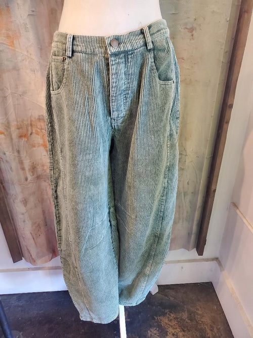 Vintage Wash Cord Barrel Pants