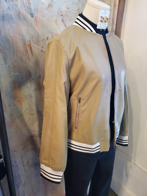 Vegan Leather Bomber Jacket
