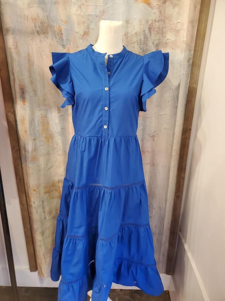 Tiered Dress with Flutter Sleeve