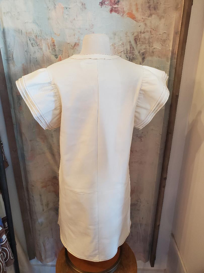 Flutter Sleeve V Neck Dress