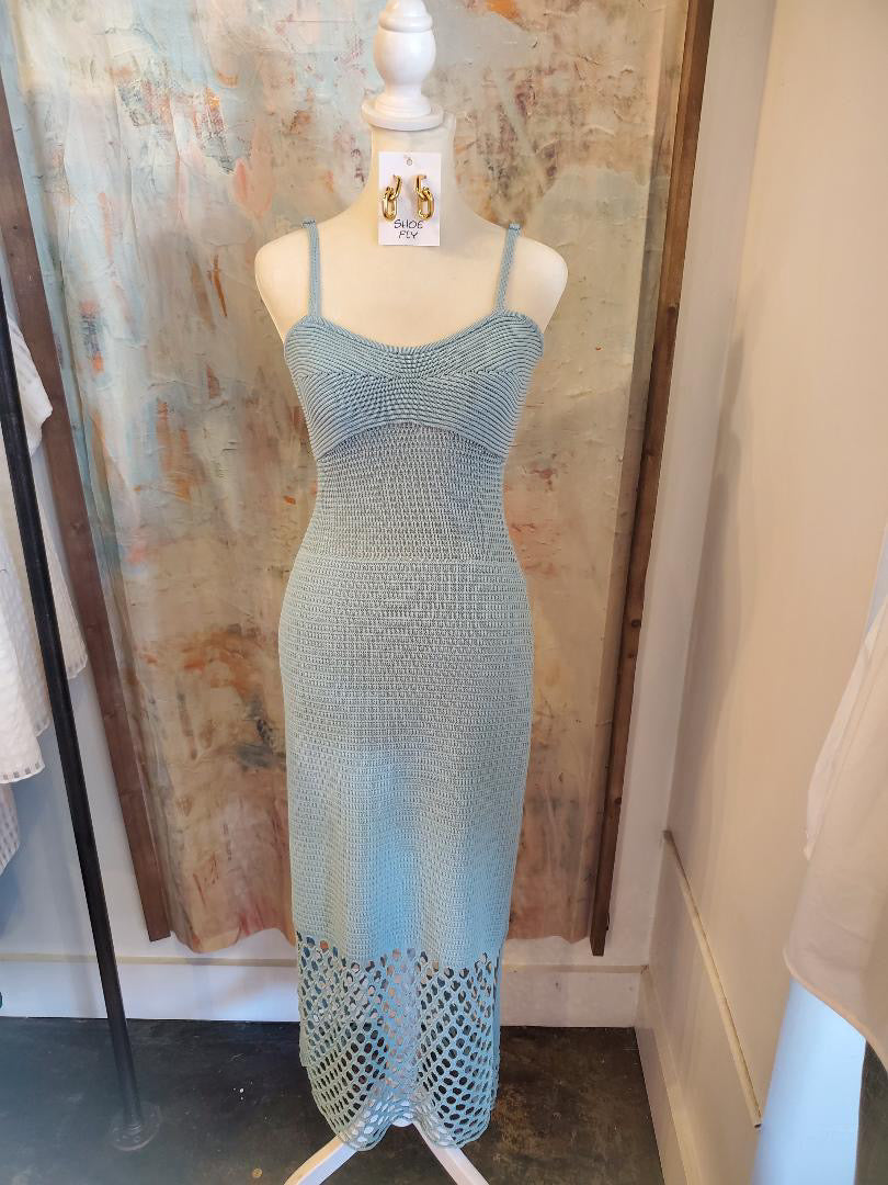 Bottom Net Pattern Knit Dress