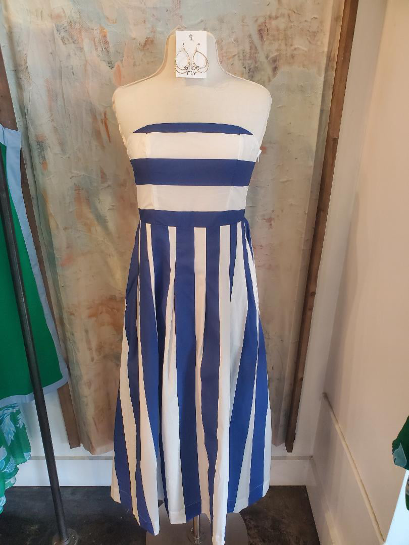 Tube Stripe Dress with Pockets