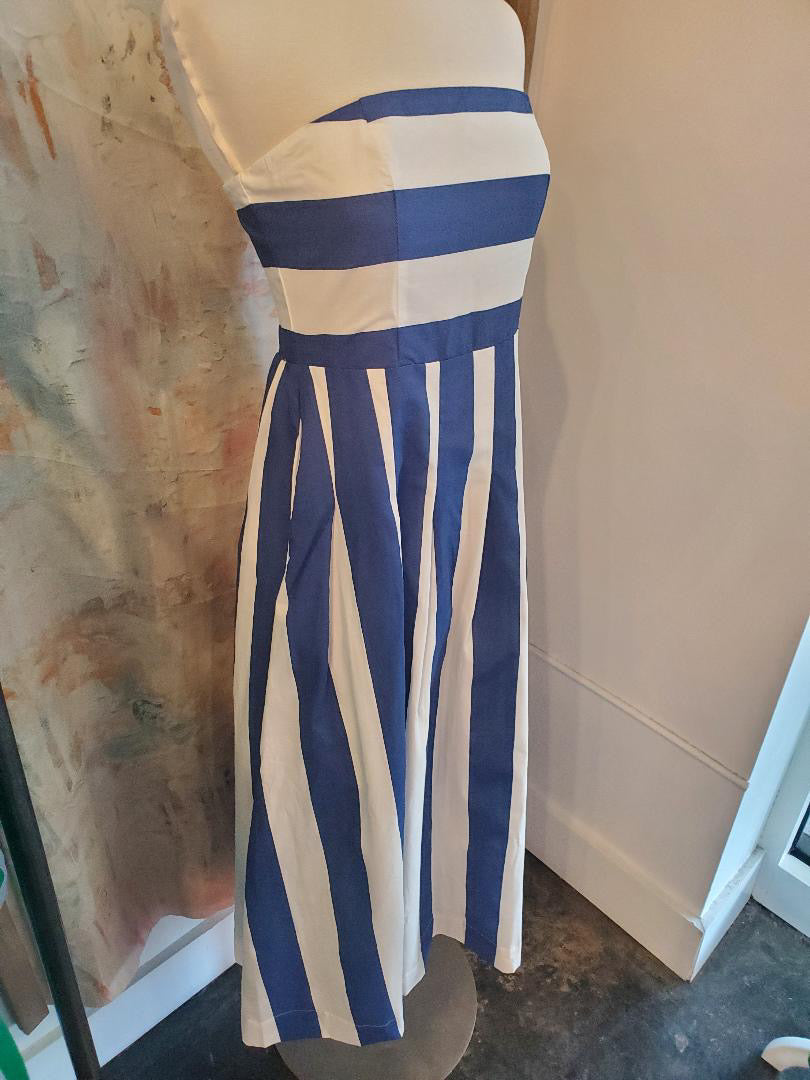 Tube Stripe Dress with Pockets