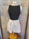 Belted Scallop Detail Shorts