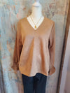 Long Sleeve Suede Top