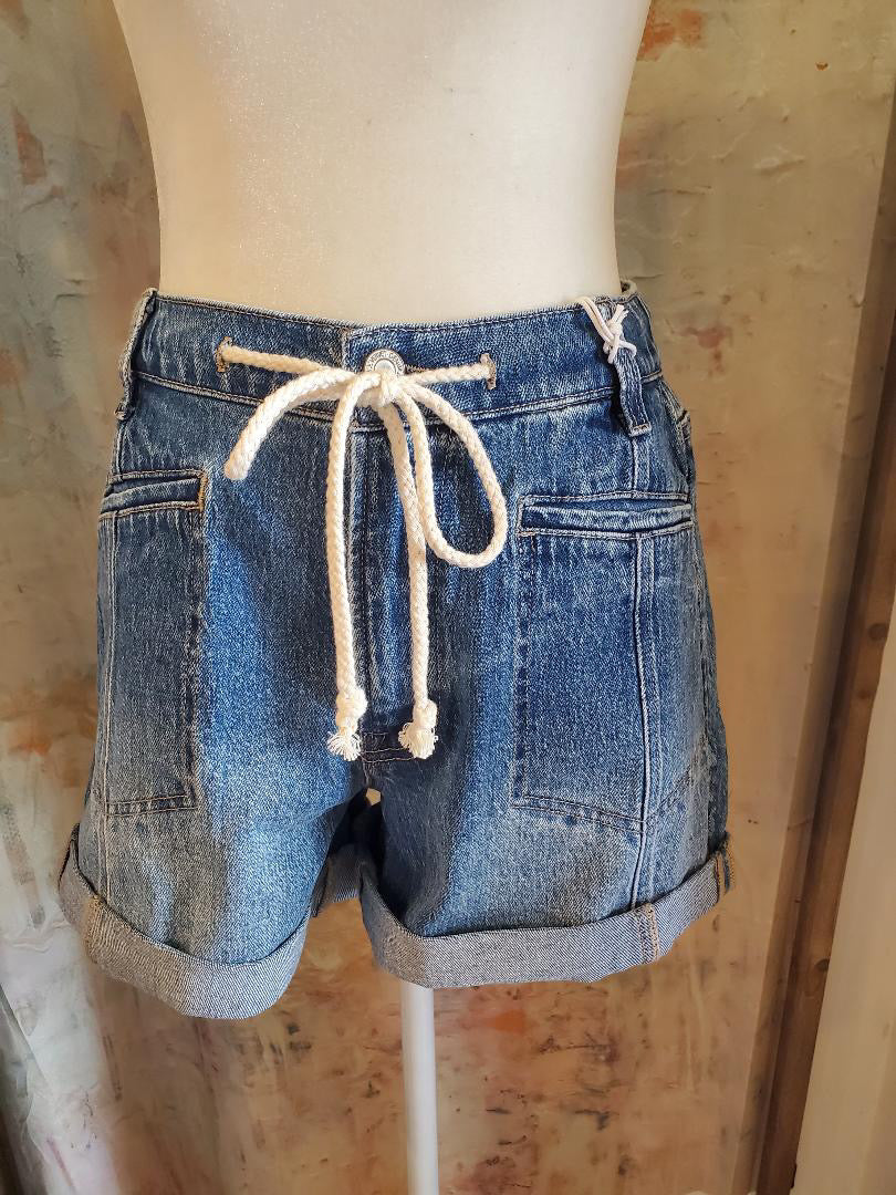 High Rise Shorts with Drawstring