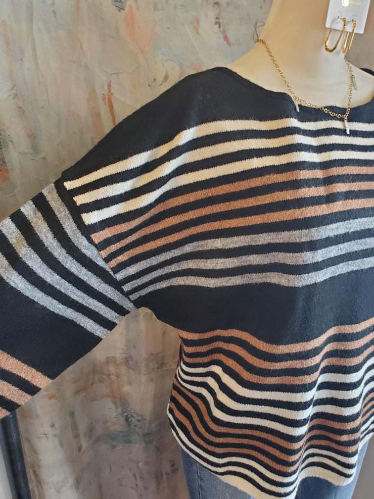 Oversize Stripe Sweater Top