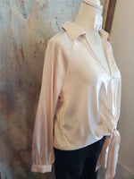 Long Sleeve Tie Front Top