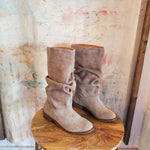 Mid Calf Suede Boot