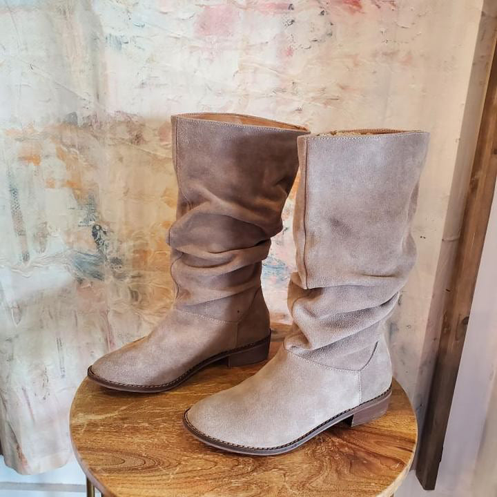 Mid Calf Suede Boot