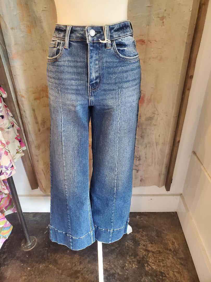 High Rise Ankle Wide Trouser
