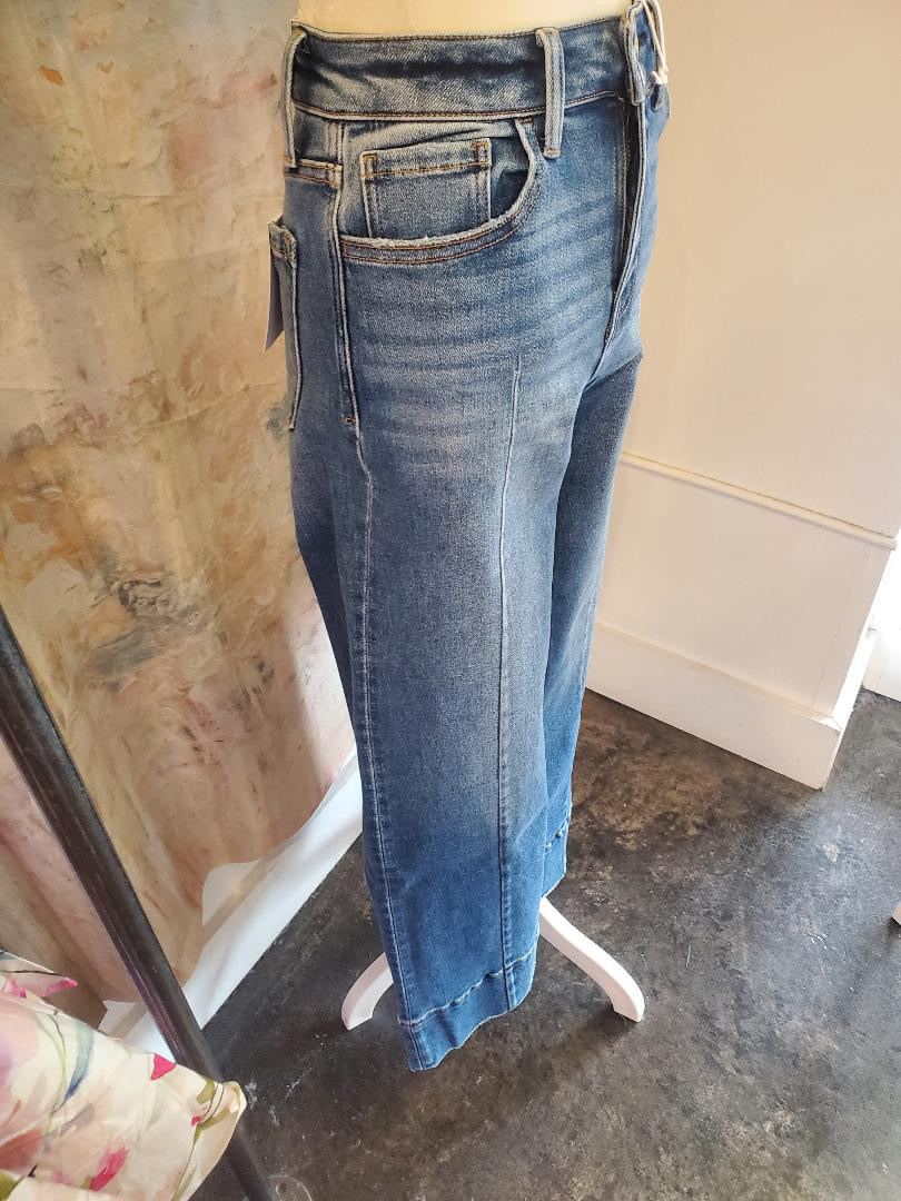 High Rise Ankle Wide Trouser