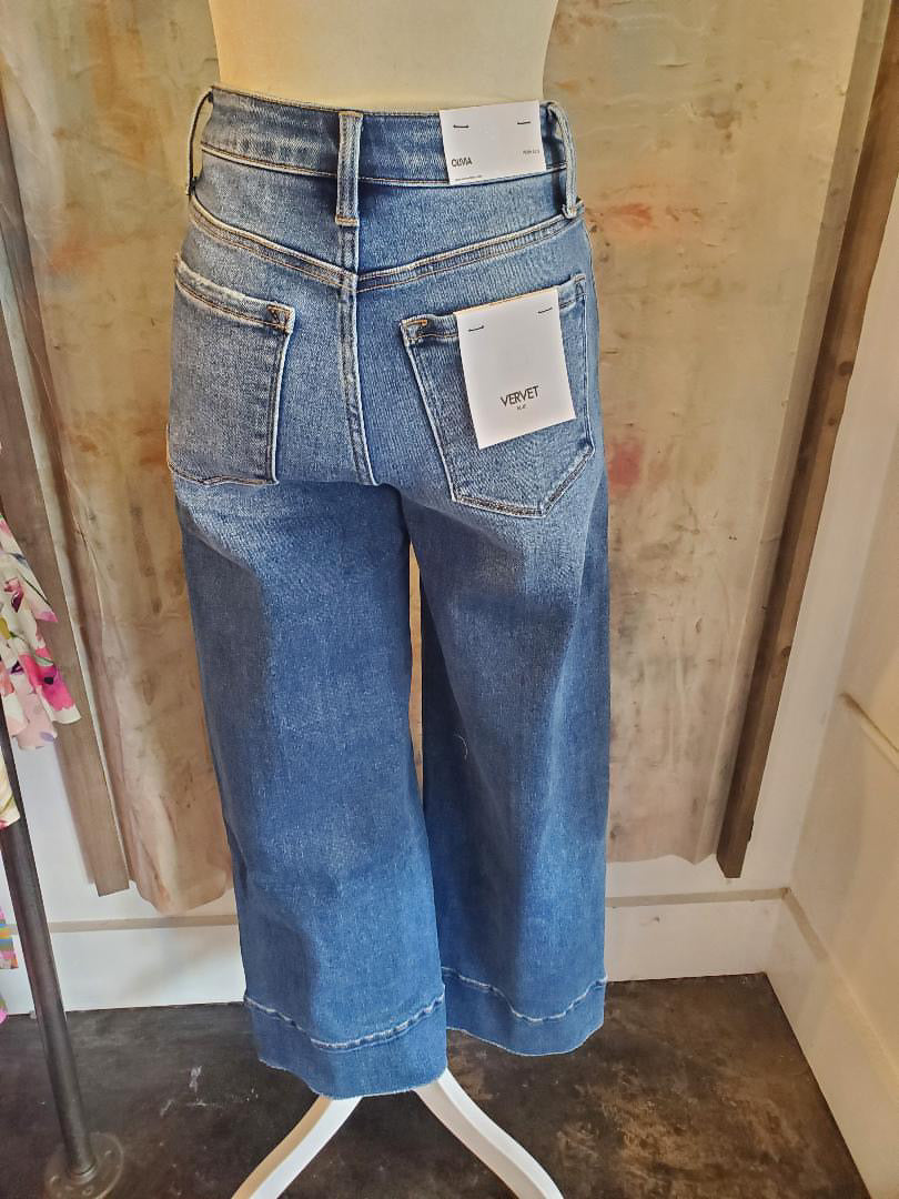 High Rise Ankle Wide Trouser