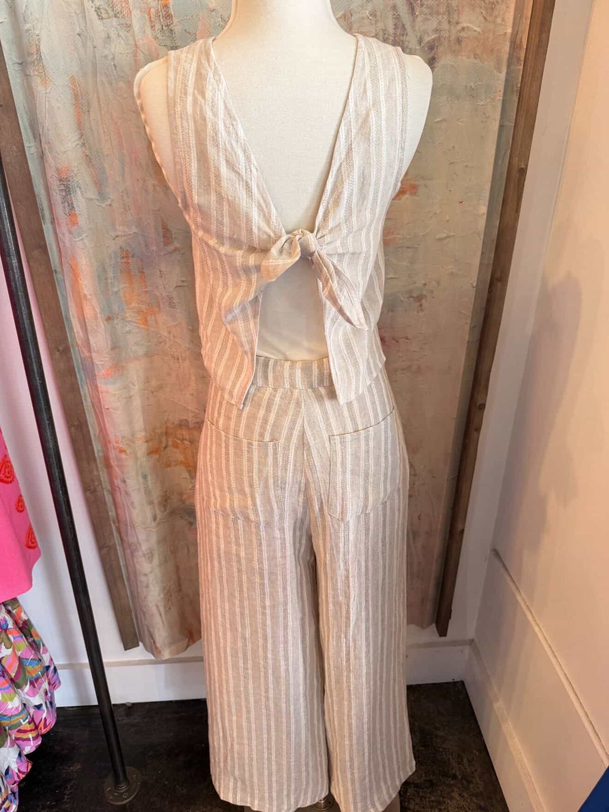 Linen Pinstripe Pants
