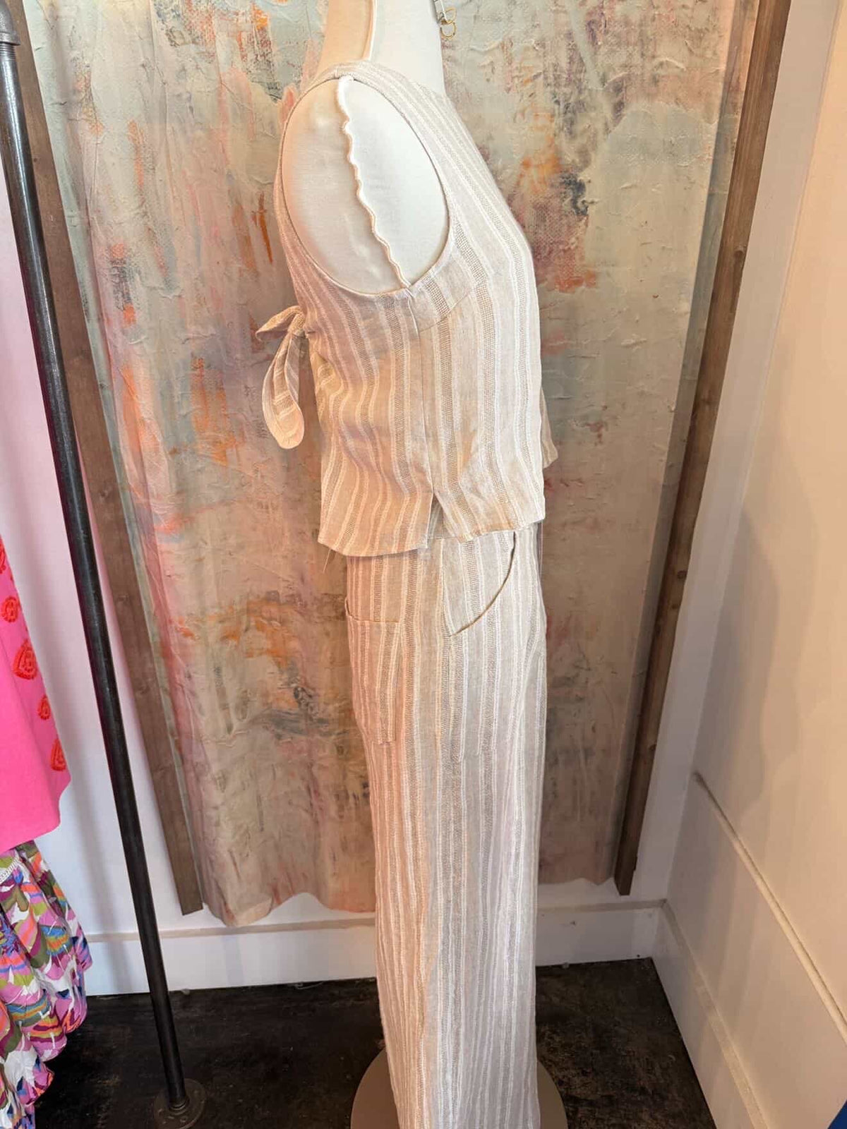 Linen Pinstripe Pants