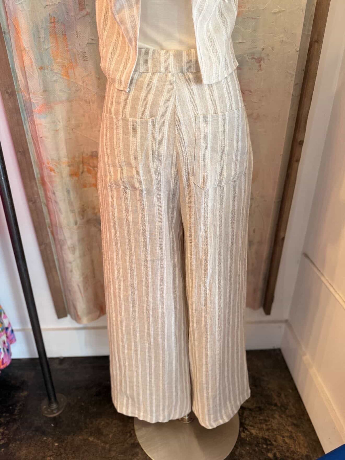 Linen Pinstripe Pants