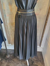 Wrap Pleat Skirt with Zipper Waist Detail