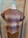 Sleeveless Knit Sweater Vest Multi Brown