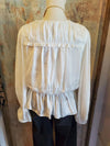 Long Sleeve Surplice Blouse with Ruffle Detail