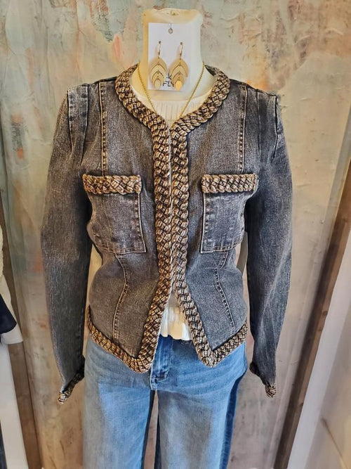 Braid Trim Denim Jacket