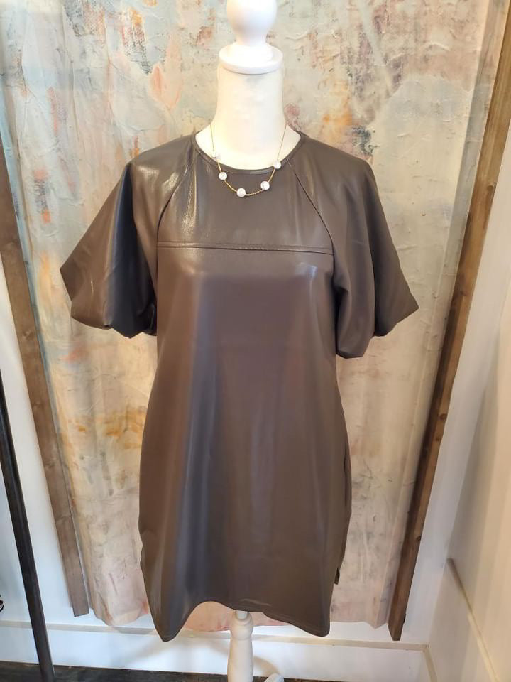 Puff Sleeve Dress with Pockets