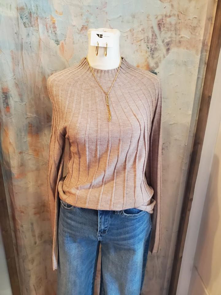 High Neck Soft Ribbed Top