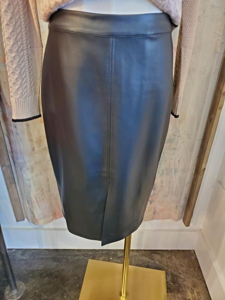 Faux Leather Pencil Skirt_