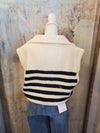 Ivory Stripe Zip Detail Sweater