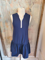 Sleeveless Zip Down Dress with Built in Shorts