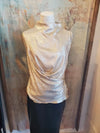 High Neck Metallic Beige/Silver Top