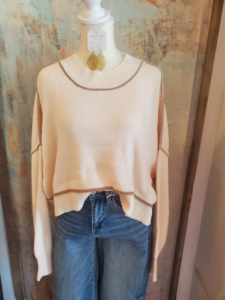 Contrast Sweater Crop Top