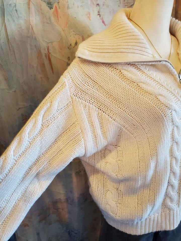 Half Zip Knit Sweater Top