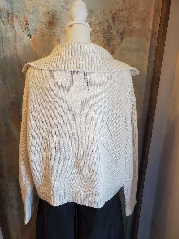 Half Zip Knit Sweater Top