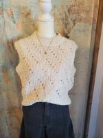 Knitted Vest with Open Weave Detail