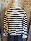 Stripe Pattern Button Front Knit Cardigan