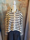 Stripe Pattern Button Front Knit Cardigan