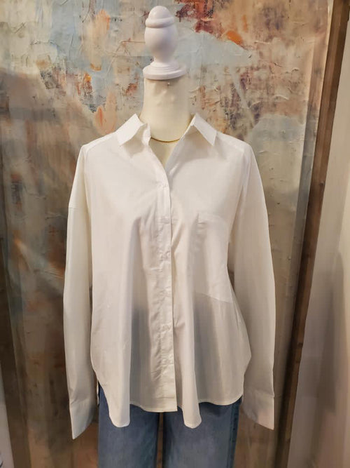 Classic White Button Down Poplin Shirt