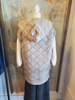 Oversize Quilted Fleece Vest with Hood