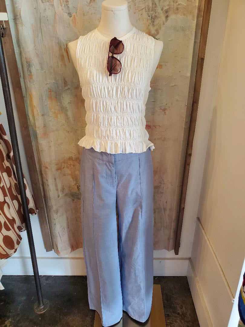 Front Pintuck Detailed Denim Pants