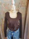 Fitted Texture Long Sleeve Top