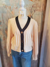 Crochet Detail Cardigan with Gold Button