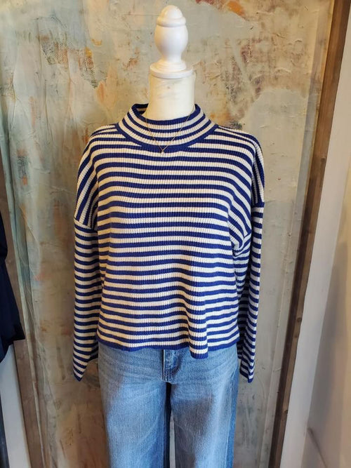 Blue/cream Strip Sweater