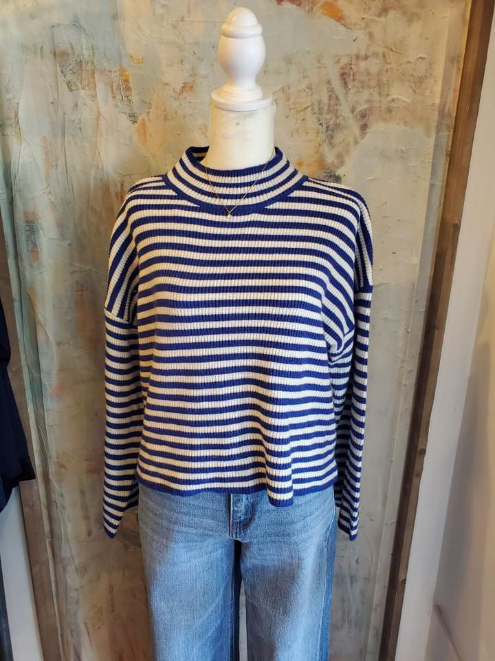 Blue/cream Strip Sweater