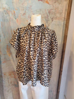 Cheetah Print Flutter Sleeve Top