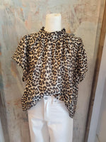 Cheetah Print Flutter Sleeve Top